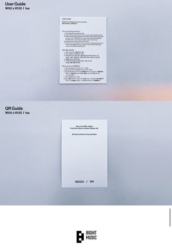 Big Hit Entertainment RM BTS - Indigo [Postcard Edition] Weverse Albums ver